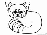 Panda Red Coloring Pages Line Printable Kids Adults Color Print sketch template