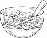 Cereal Coloring Bowl Pages Printable sketch template