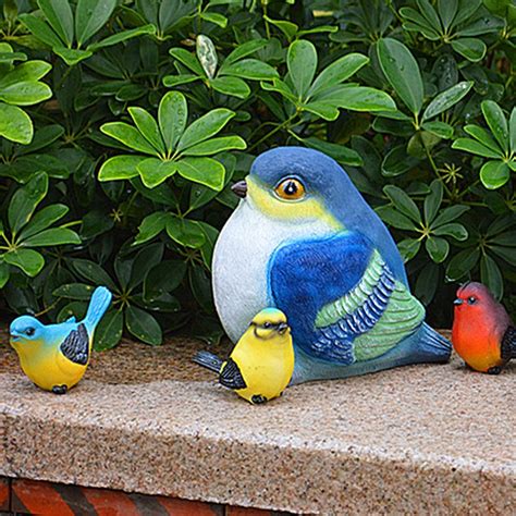 decorative garden home decoraion resin fat birds sculpture animal decor figurine home craft