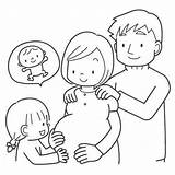 Coloring Pages Pregnant Mother Family Her Calm Pregnancy Moms Down sketch template