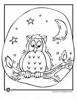 Coloring Pages Owl Snowy Forest Animals Library Clipart Fox Owls sketch template