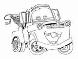 Coloring Mater Tow Pages Cars Printable Popular sketch template