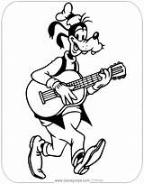 Goofy Coloring Pages Playing Disneyclips Guitar Funstuff sketch template
