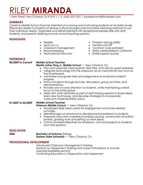 best summer teacher resume example livecareer