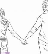 Boy Girl Holding Drawing Hands People Sketch Coloring Cartoon Drawings Easy Pages Simple Draw Hand Anime Lovers Couple Getdrawings Paintingvalley sketch template