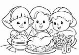 Meal Coloring Designlooter Thanksgiving Pages Kids sketch template