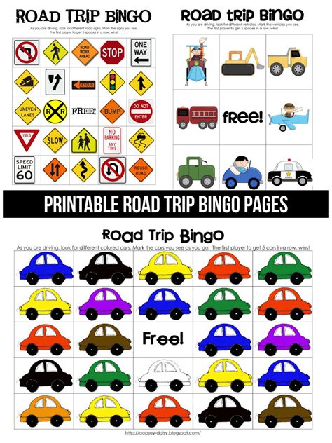 road trip coming    cute road trip bingo printables