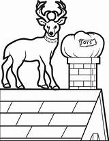Coloring Roof Reindeer Printable Pages Christmas Designlooter Kids Through 51kb 387px sketch template