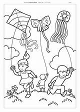 Kite Coloring Kites Flying Pages Children Printable Sheet Color Girl Getcolorings Print Getdrawings sketch template