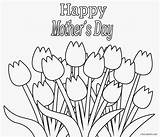 Bouquet Tulips Getcolorings sketch template