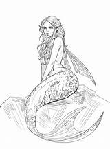 Mermaid Flying Coloring Drawings Pages Mermaids Tattoo Fishy Sketch Octopus Deviantart Choose Board sketch template
