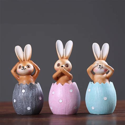 resin lovely rabbit figurines home garden figures gifts  children anime decorative ornaments