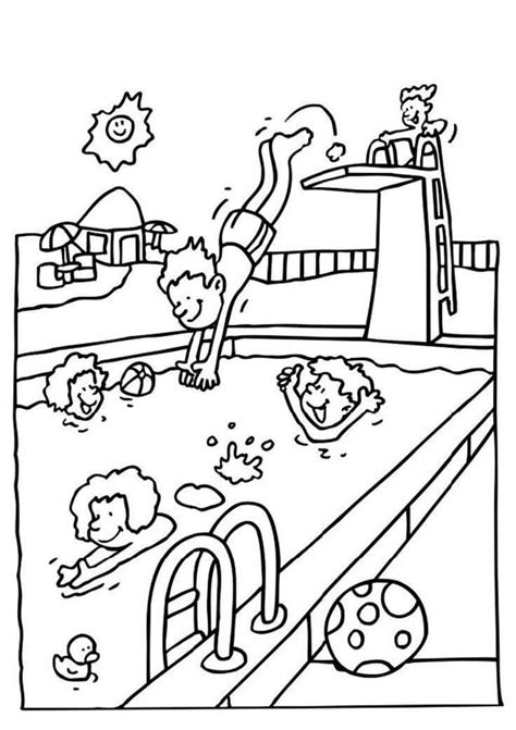 summer swimming pool coloring page  printable coloring pages  kids