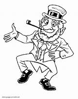 Coloring Pages Leprechaun Dancing Printable Holidays St Patricks sketch template