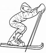 Coloring Skiing Winter Pages Olympics Olympic Sports Colouring Skier Printable Clipart Cliparts State Alpine Kids Cross Country Color Clip Ski sketch template
