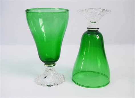 set of 5 vintage burple green 6 oz glasses tumblers anchor hocking