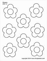 Flowers Printable Flower Coloring Templates Pages Firstpalette Template Cut Printables Pattern Petal Patterns Five Set Choose Board sketch template