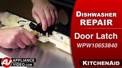 kitchenaid kdtmess dishwasher      open door door latch appliance video