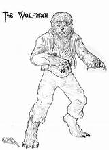 Werewolf Wolfman Werewolves sketch template