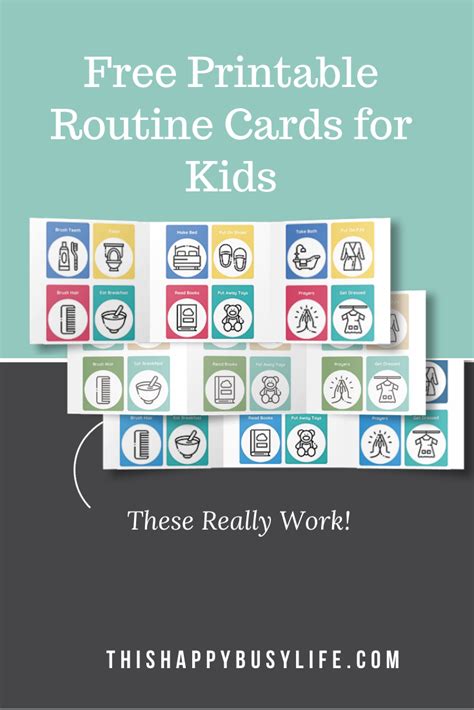 printable routine cards routine cards  printables kids cards