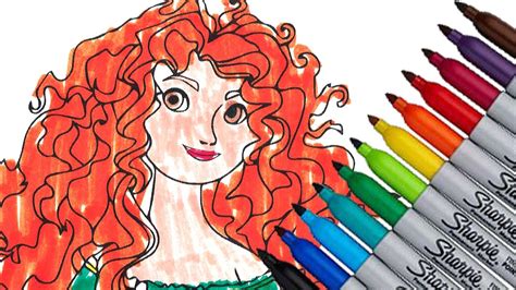 Merida Disney Princess New 2016 Coloring Page Video For