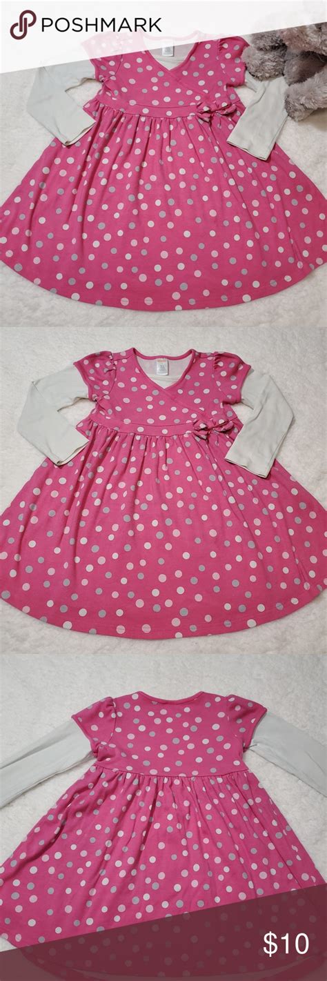 gymboree girls pink polka dot dress size 5 pink polka