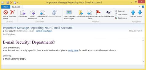 important message    mail account von  mail security testatredcapacitacl