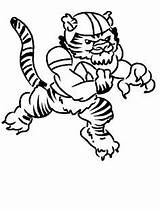 Coloring Pages Football Tiger Lsu Auburn Tigers Mascot Clemson Player Clipart Cartoon Head Clip Nfl Drawing Tasmanian Colouring Color Printable sketch template