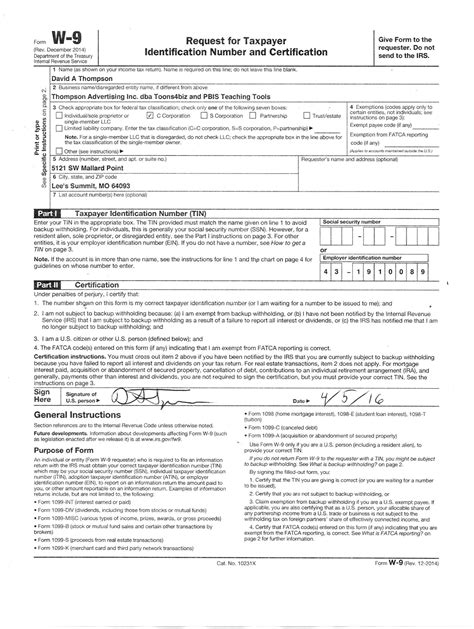 Download Irs W 9 Fillable Form Printable Forms Free Online