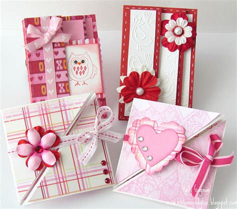 valentines multi fold card tutorial ribbons glue