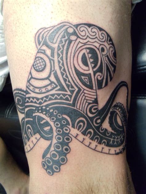 interesting tribal octopus tattoos