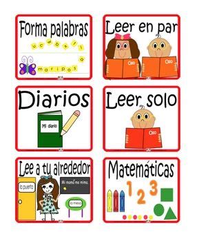 classroom center signs  cards spanish center signs bilingual