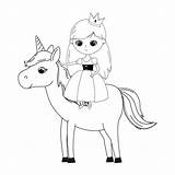 Princess Coloring Unicorn Pages Fairy She Rapunzel Cutest sketch template