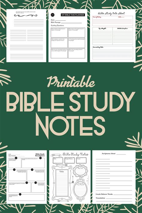 printable bible study notes     printablee
