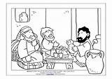 Jesus Emmaus Coloring Road Stranger Slideshare Meals Upcoming Illustration Faith sketch template