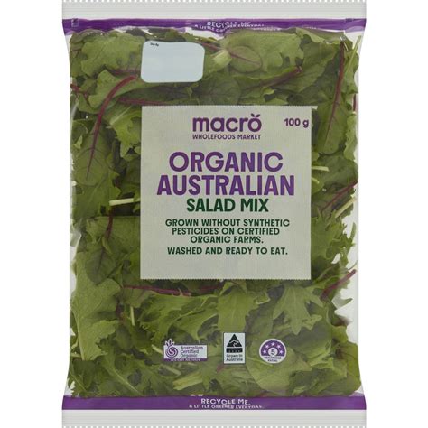 macro certified organic salad mix  woolworths