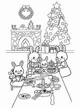 Kerstmis Kleurplaat Kerst Konijnen Coloring Familie Kerstdiner Dieren Speciale Kerstfeest Uitprinten Kerstkleurplaten Bunny Malvorlagen Coloriages Kerstboom Animaatjes Diner sketch template