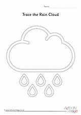 Tracing Rain Cloud Weather Pages sketch template