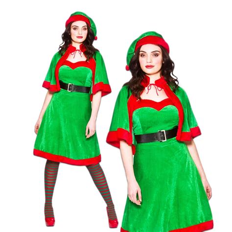 ladies womens cute sexy elf santas helper christmas xmas hat fancy