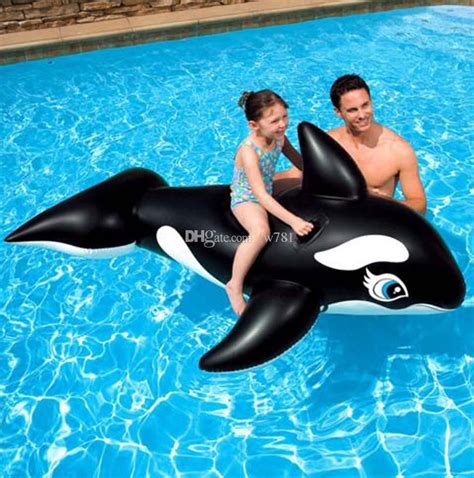 Giant Black Whale 193cm 119cm Inflatable Ride On Float Whale Inflatable