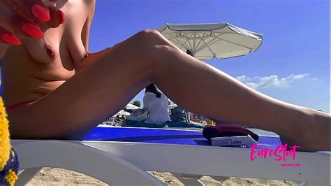 Euroslut Public Topless And Micro G Bikini Big Clit Beach Slut Xxx