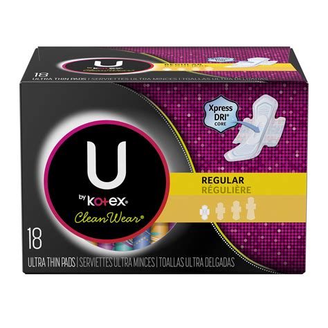 kotex cleanwear ultra thin pads  wings regular unscented