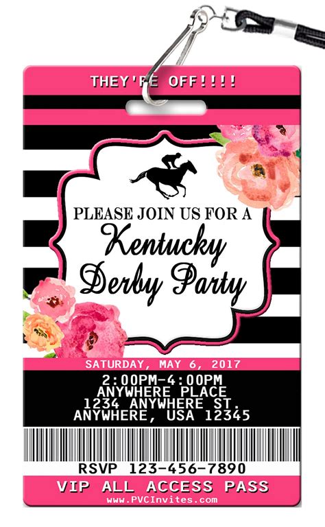 kentucky derby invitations pvc invites vip birthday invitations