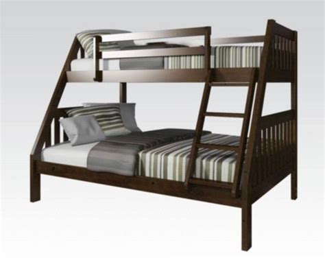 acme furniture ryo twin full bunk bed  espresso