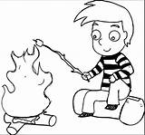 Roasting Marshmallows Coon Wecoloringpage sketch template