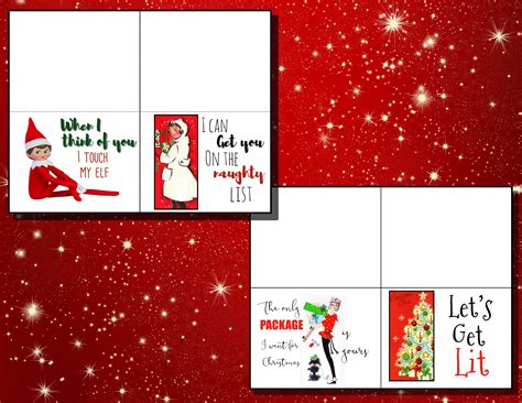 naughty christmas cards instant  printable etsy