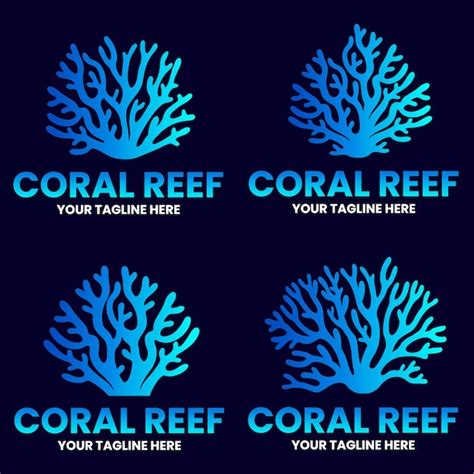 premium vector coral reef logo design vector