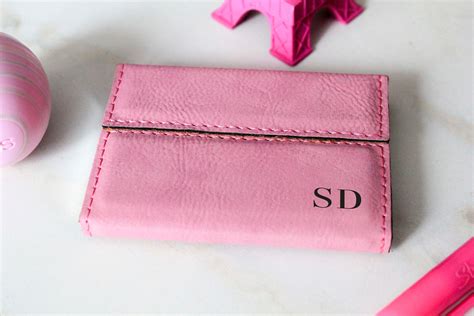 customized business cards holder personalized leatherette etsy canada