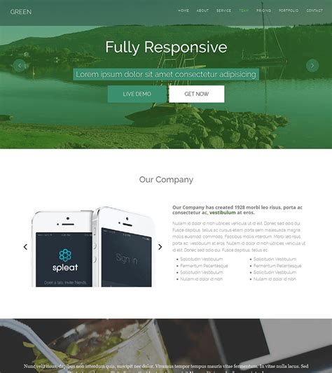 green bootstrap template    printable templates
