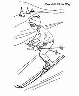 Skiing Downhill Coloring Way Drawing Sky Getdrawings sketch template